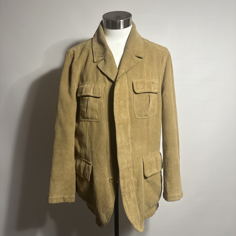 Vintage 70s Roman Style Corduroy Mod Atomic Coat Jacket Size L Travelsmith